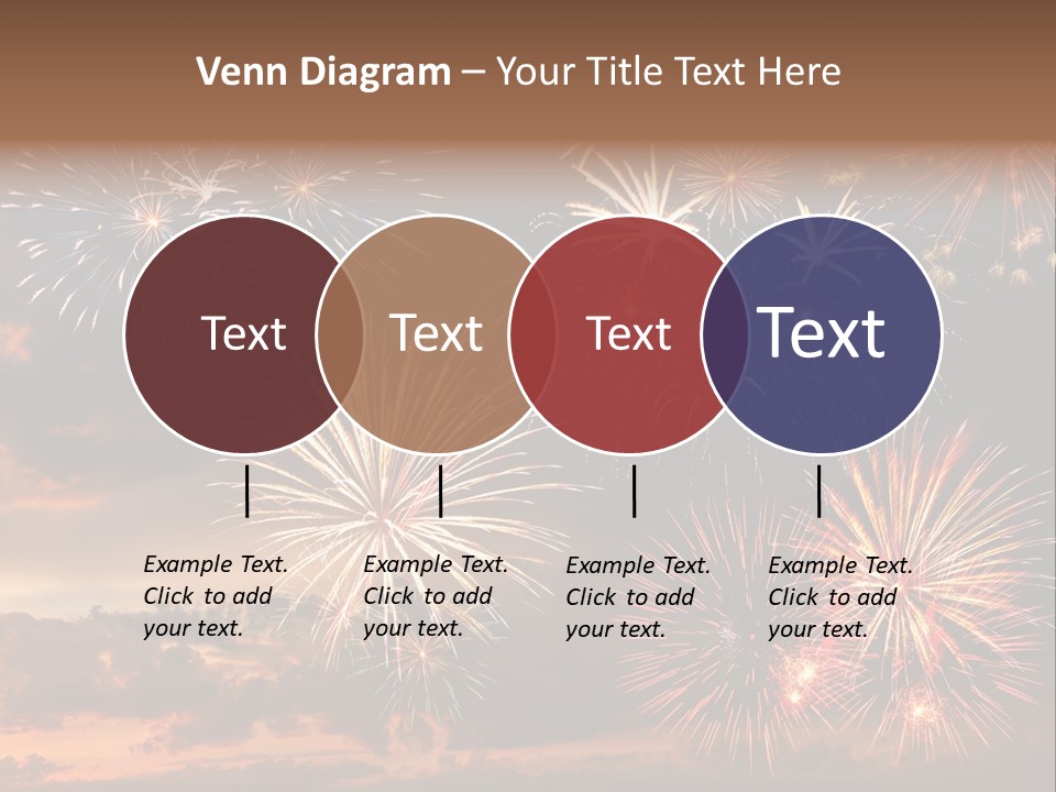 A Fireworks Display With A Sky Background PowerPoint Template