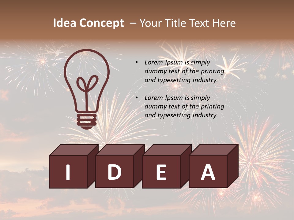 A Fireworks Display With A Sky Background PowerPoint Template
