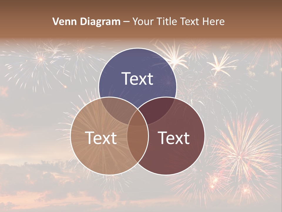 A Fireworks Display With A Sky Background PowerPoint Template