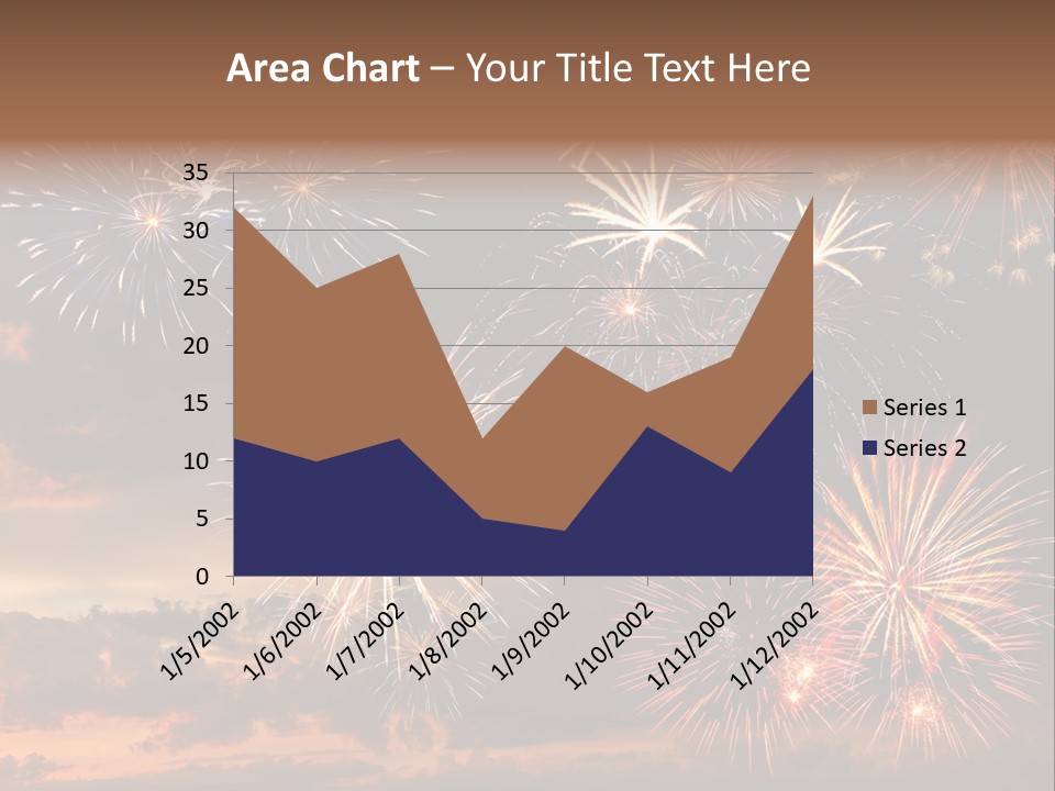 A Fireworks Display With A Sky Background PowerPoint Template