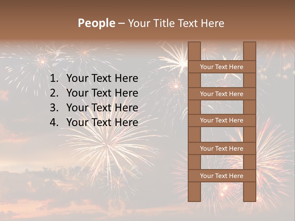 A Fireworks Display With A Sky Background PowerPoint Template