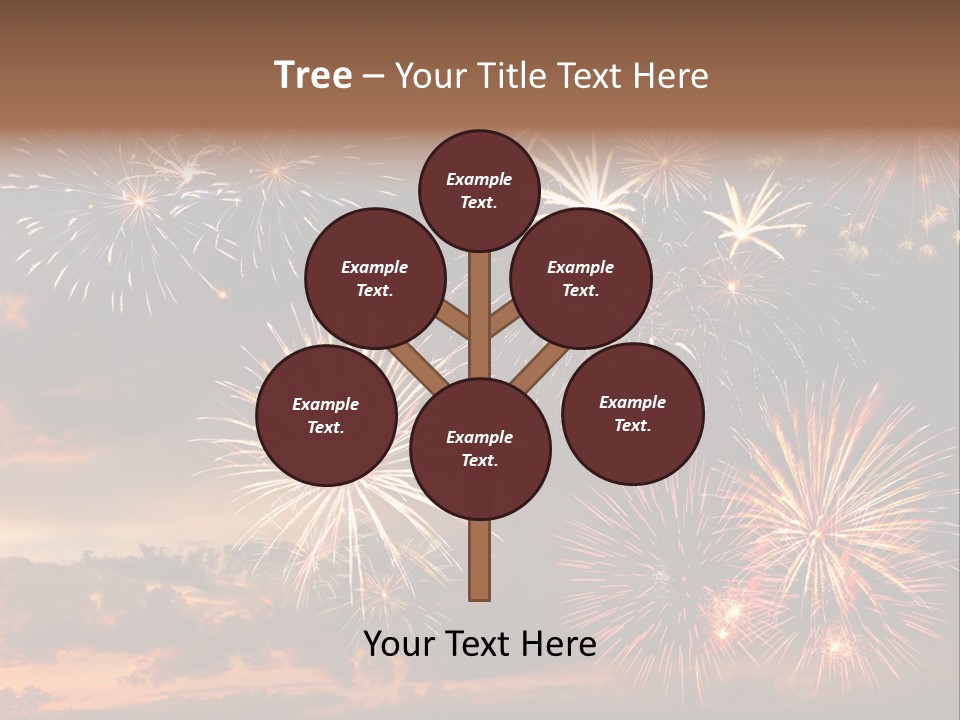 A Fireworks Display With A Sky Background PowerPoint Template