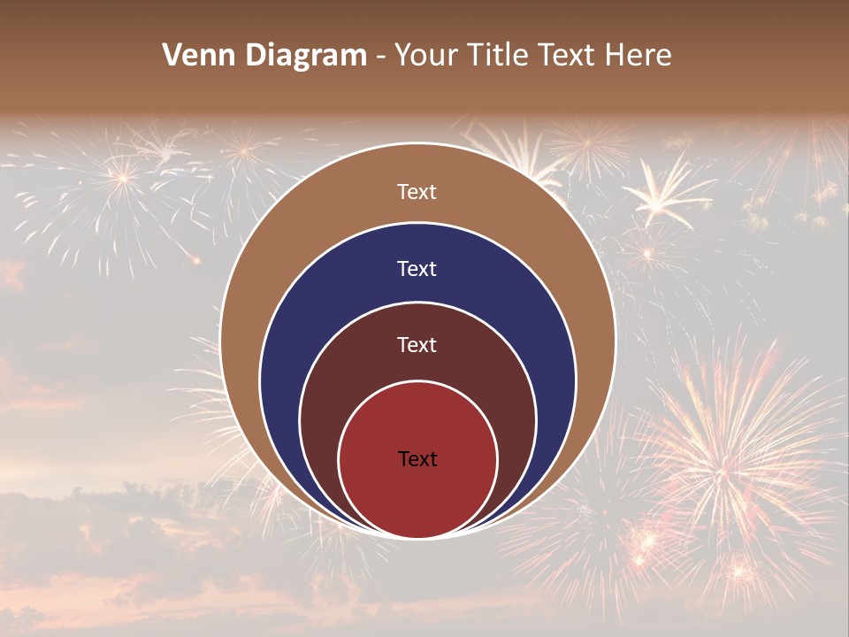A Fireworks Display With A Sky Background PowerPoint Template