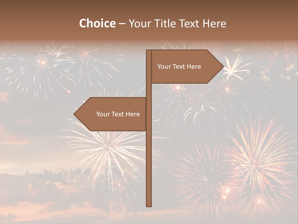 A Fireworks Display With A Sky Background PowerPoint Template