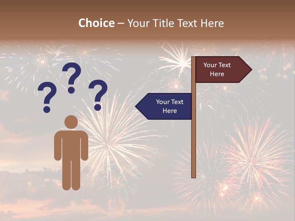 A Fireworks Display With A Sky Background PowerPoint Template