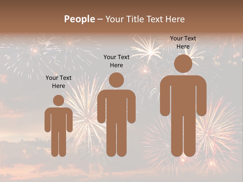 A Fireworks Display With A Sky Background PowerPoint Template