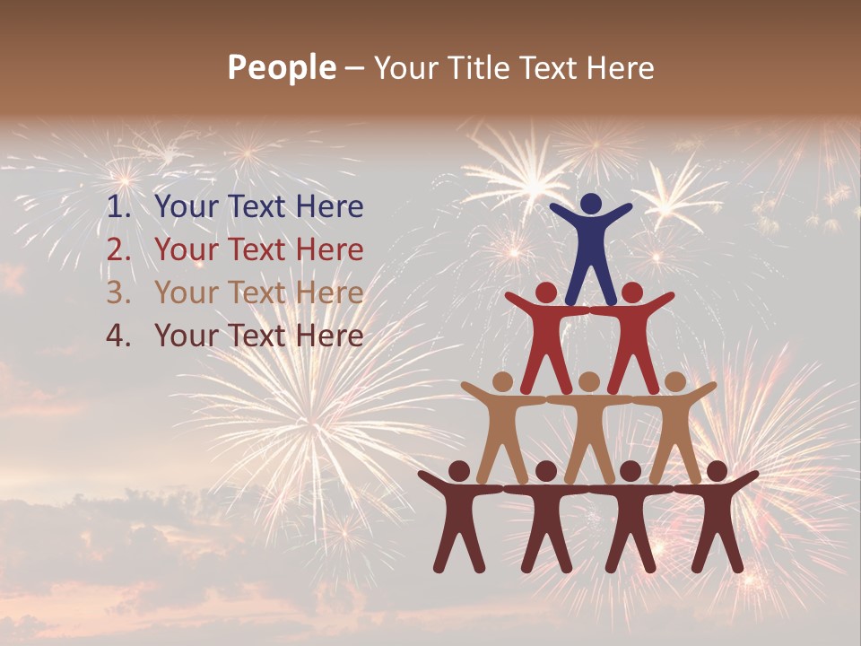 A Fireworks Display With A Sky Background PowerPoint Template