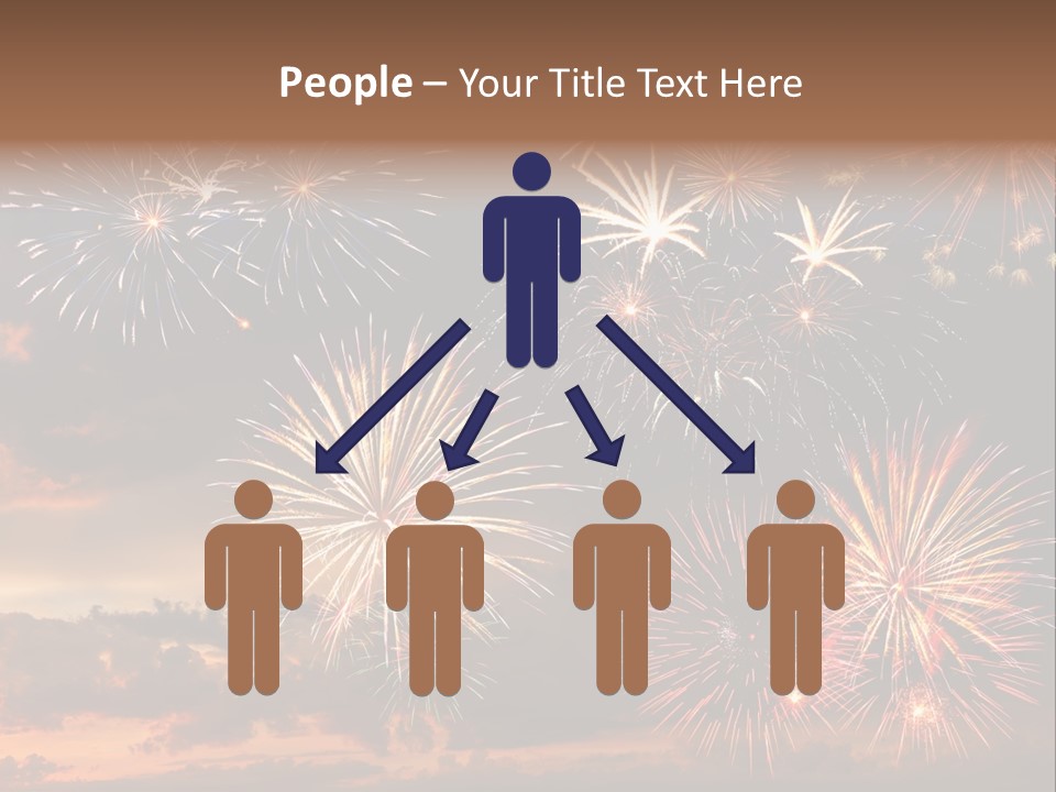 A Fireworks Display With A Sky Background PowerPoint Template
