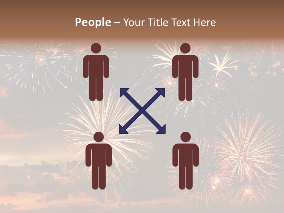 A Fireworks Display With A Sky Background PowerPoint Template