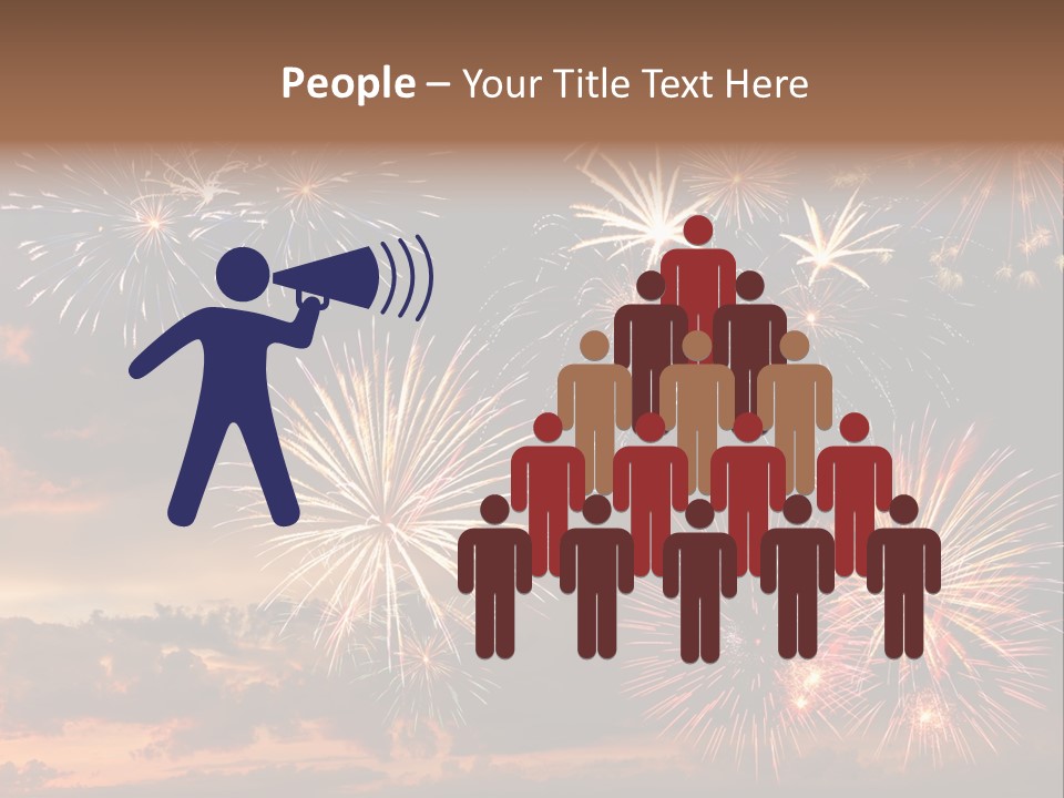 A Fireworks Display With A Sky Background PowerPoint Template