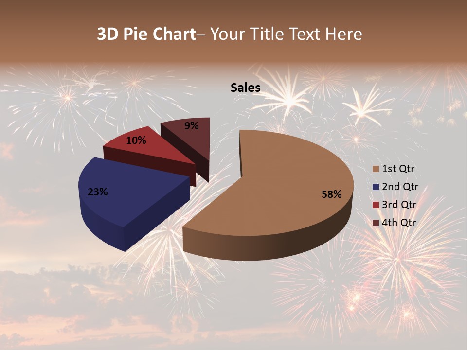 A Fireworks Display With A Sky Background PowerPoint Template