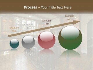 A Large Kitchen With Wooden Cabinets And A Center Island PowerPoint Template