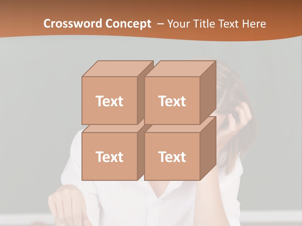 A Woman Sitting At A Desk Writing On A Piece Of Paper PowerPoint Template