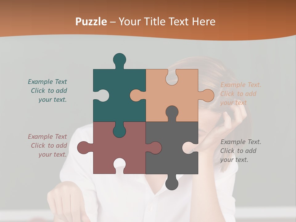 A Woman Sitting At A Desk Writing On A Piece Of Paper PowerPoint Template