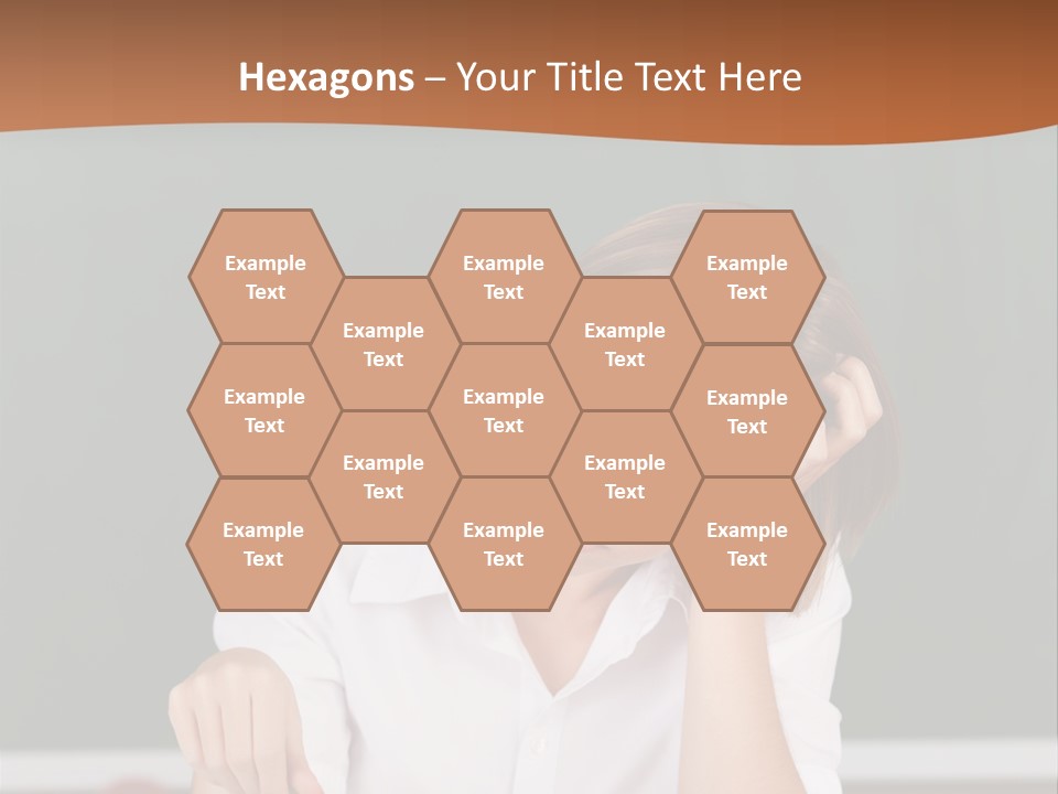 A Woman Sitting At A Desk Writing On A Piece Of Paper PowerPoint Template