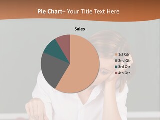 A Woman Sitting At A Desk Writing On A Piece Of Paper PowerPoint Template