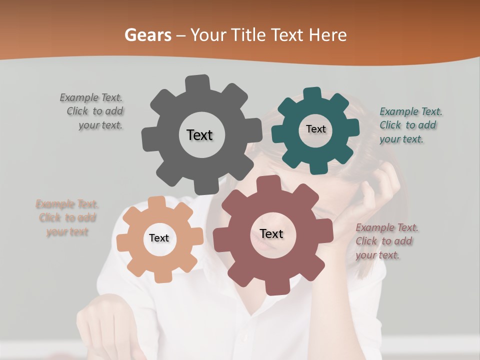 A Woman Sitting At A Desk Writing On A Piece Of Paper PowerPoint Template