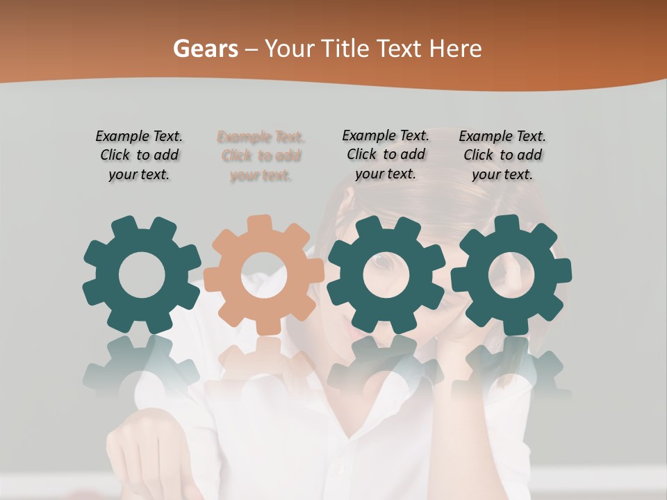 A Woman Sitting At A Desk Writing On A Piece Of Paper PowerPoint Template