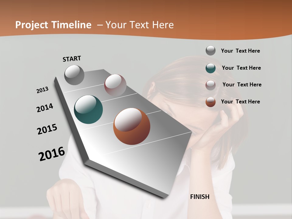 A Woman Sitting At A Desk Writing On A Piece Of Paper PowerPoint Template