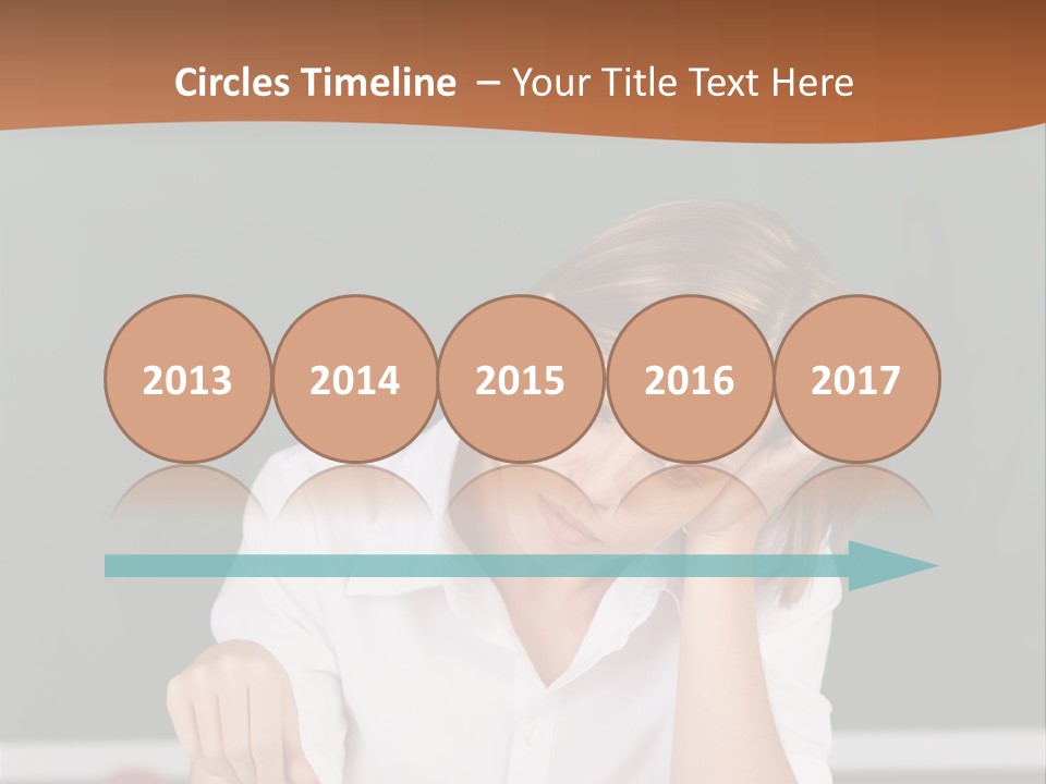 A Woman Sitting At A Desk Writing On A Piece Of Paper PowerPoint Template