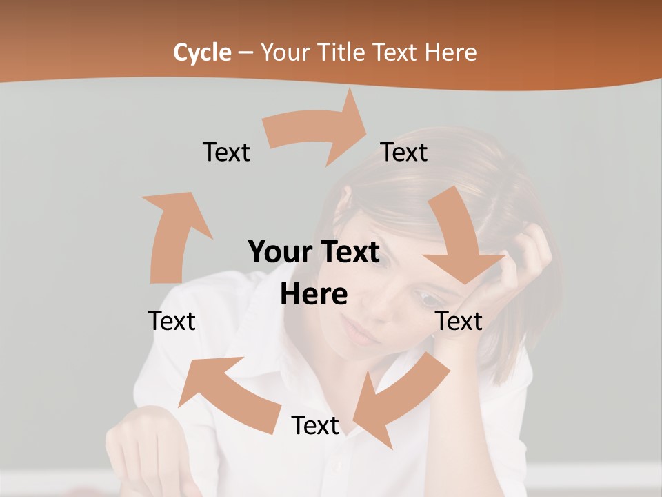 A Woman Sitting At A Desk Writing On A Piece Of Paper PowerPoint Template