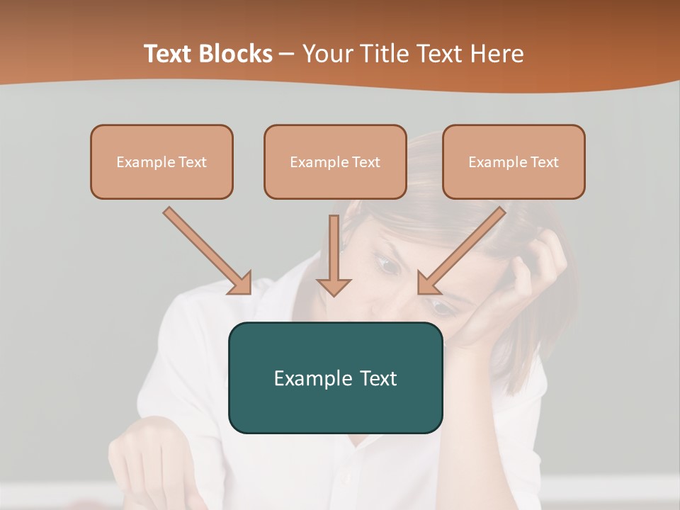 A Woman Sitting At A Desk Writing On A Piece Of Paper PowerPoint Template