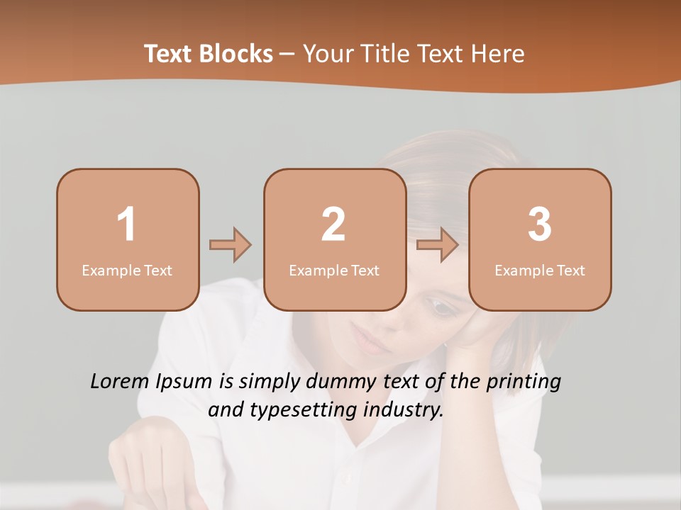 A Woman Sitting At A Desk Writing On A Piece Of Paper PowerPoint Template