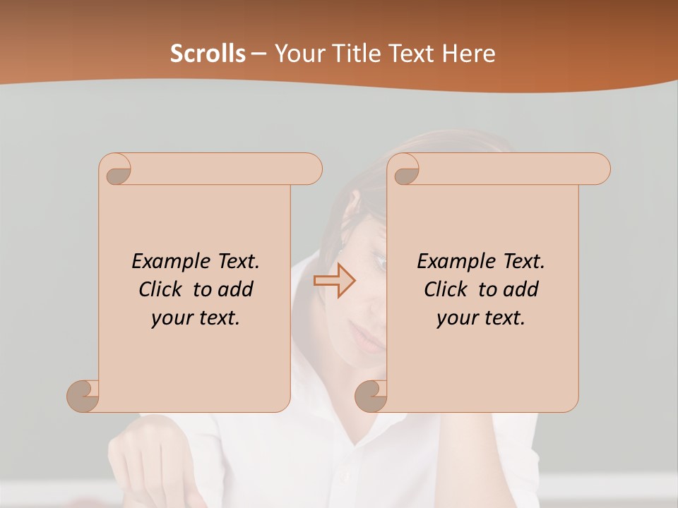 A Woman Sitting At A Desk Writing On A Piece Of Paper PowerPoint Template