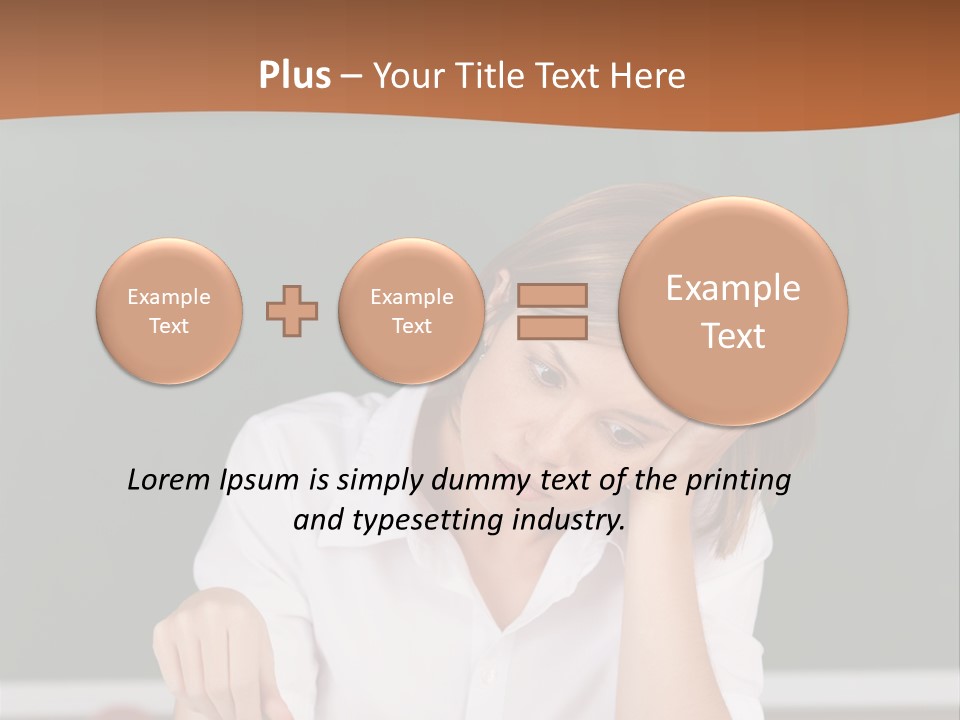 A Woman Sitting At A Desk Writing On A Piece Of Paper PowerPoint Template