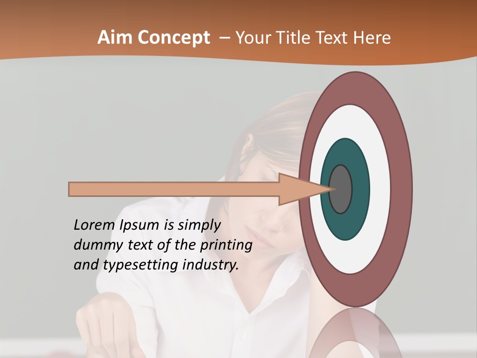 A Woman Sitting At A Desk Writing On A Piece Of Paper PowerPoint Template