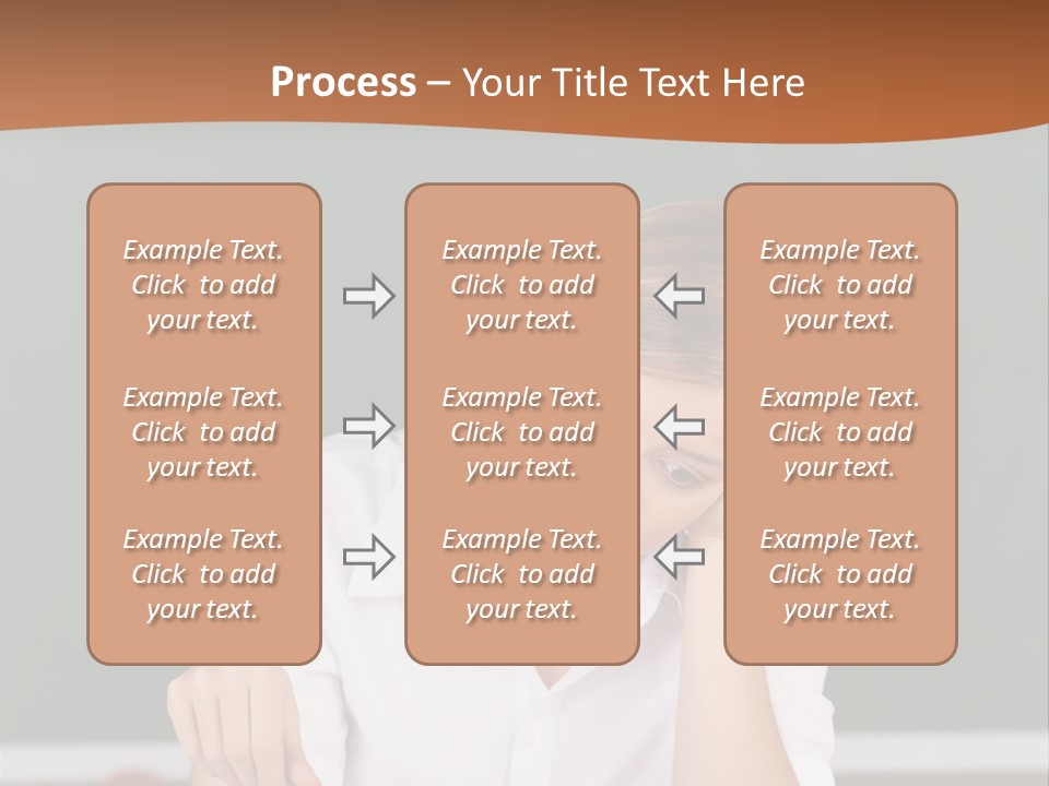A Woman Sitting At A Desk Writing On A Piece Of Paper PowerPoint Template