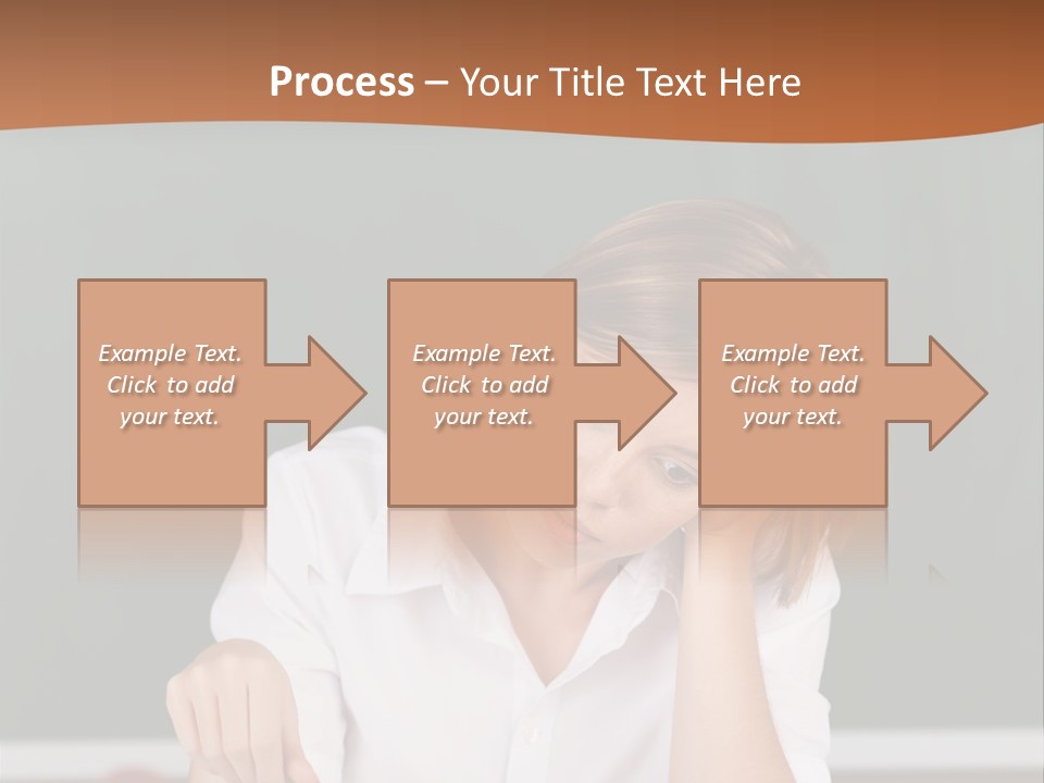 A Woman Sitting At A Desk Writing On A Piece Of Paper PowerPoint Template