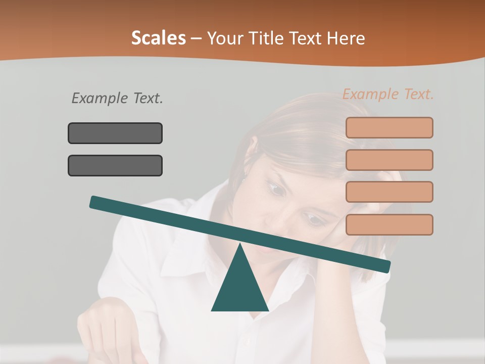 A Woman Sitting At A Desk Writing On A Piece Of Paper PowerPoint Template