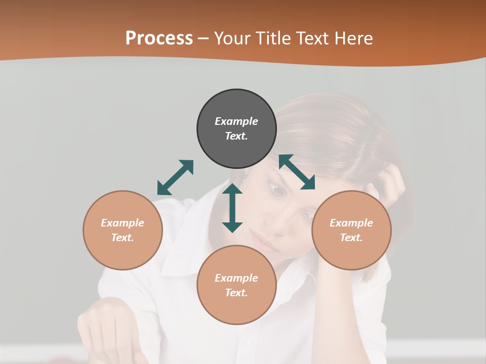 A Woman Sitting At A Desk Writing On A Piece Of Paper PowerPoint Template