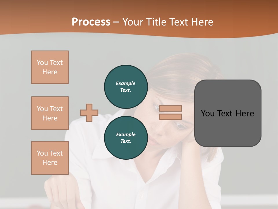 A Woman Sitting At A Desk Writing On A Piece Of Paper PowerPoint Template