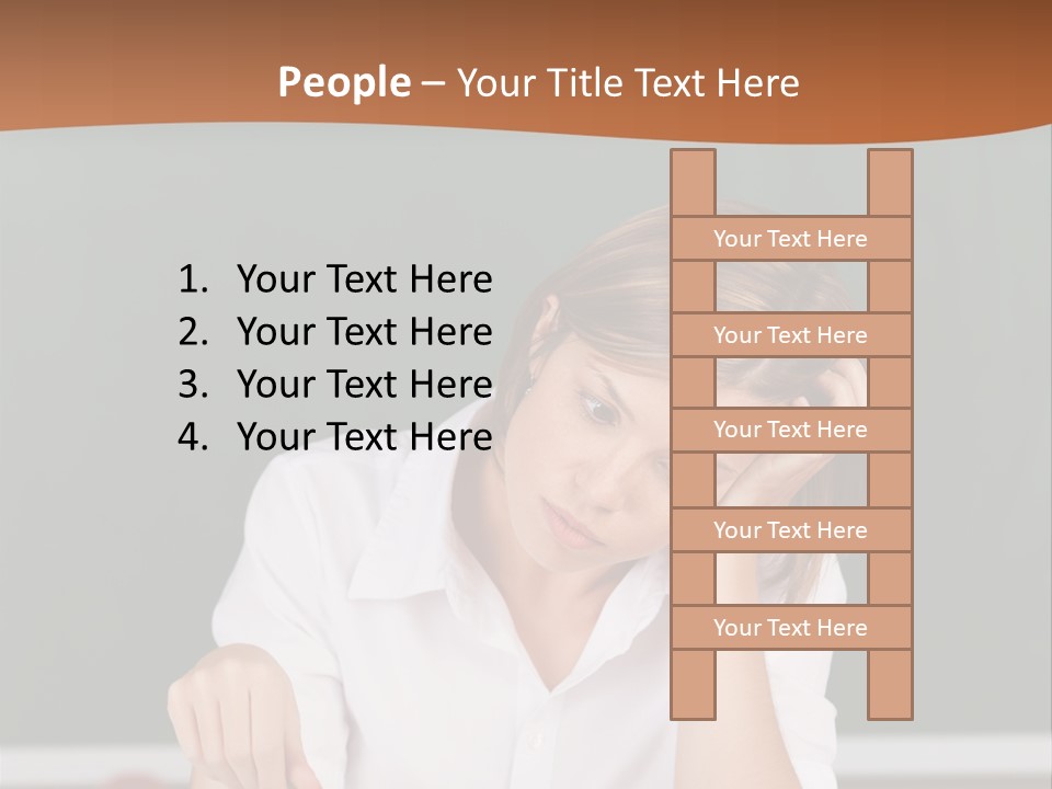 A Woman Sitting At A Desk Writing On A Piece Of Paper PowerPoint Template