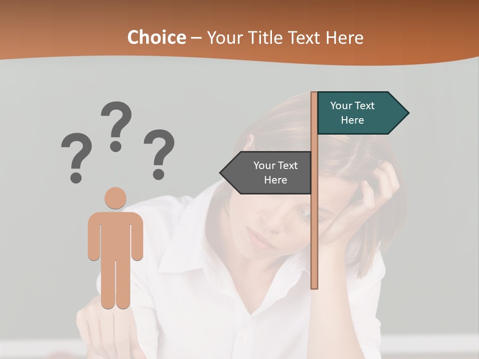 A Woman Sitting At A Desk Writing On A Piece Of Paper PowerPoint Template