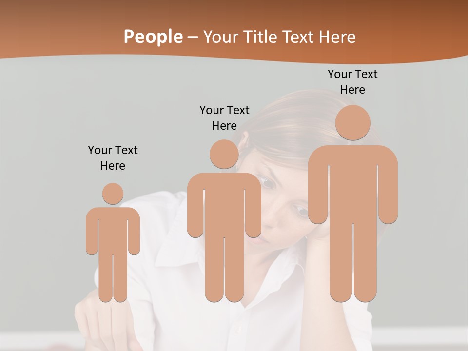 A Woman Sitting At A Desk Writing On A Piece Of Paper PowerPoint Template