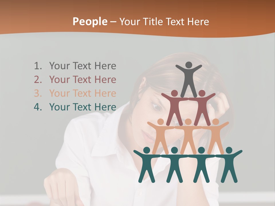 A Woman Sitting At A Desk Writing On A Piece Of Paper PowerPoint Template