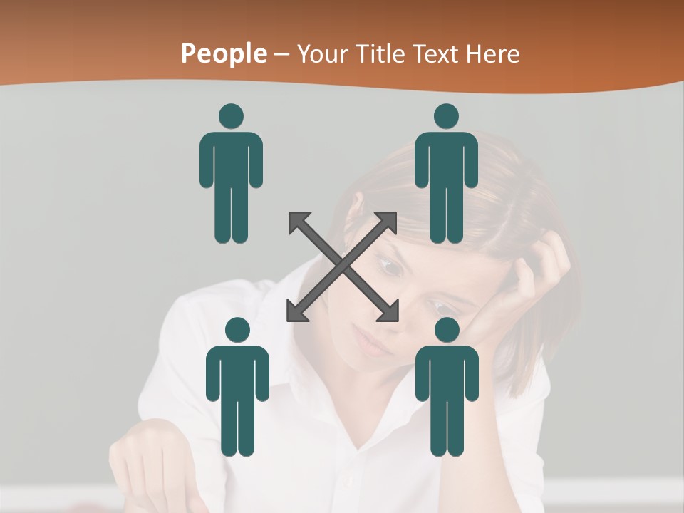 A Woman Sitting At A Desk Writing On A Piece Of Paper PowerPoint Template