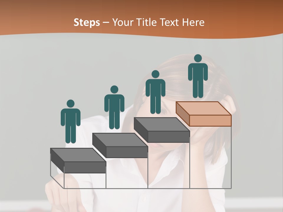 A Woman Sitting At A Desk Writing On A Piece Of Paper PowerPoint Template