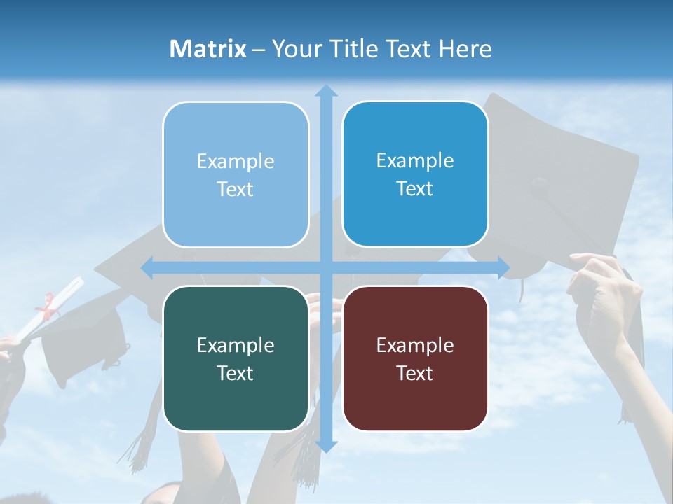 A Group Of People In Graduation Caps And Gowns PowerPoint Template