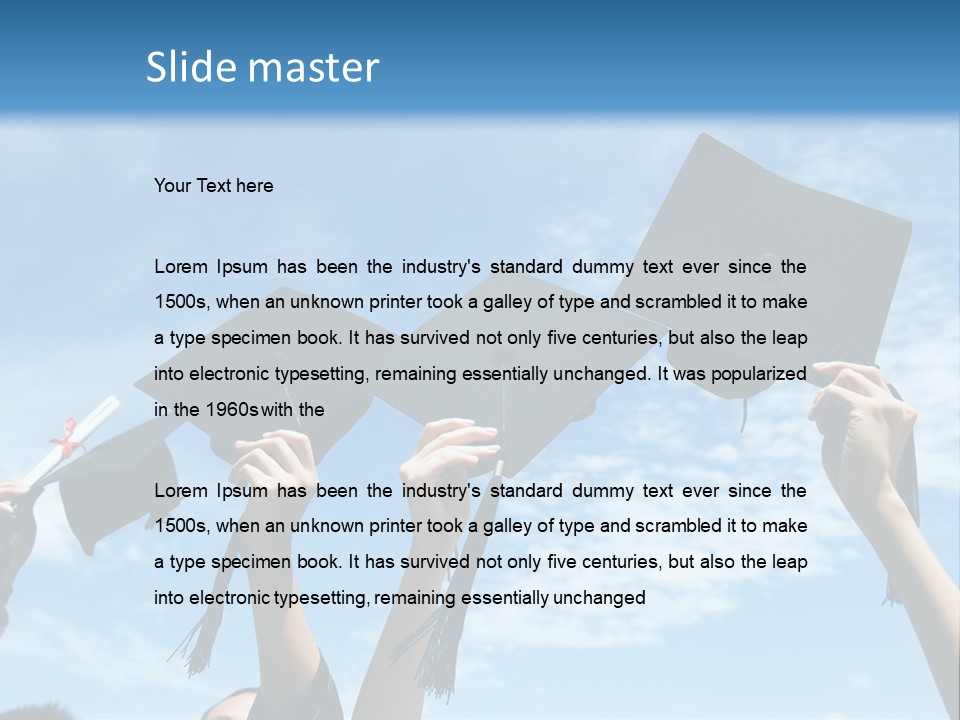 A Group Of People In Graduation Caps And Gowns PowerPoint Template