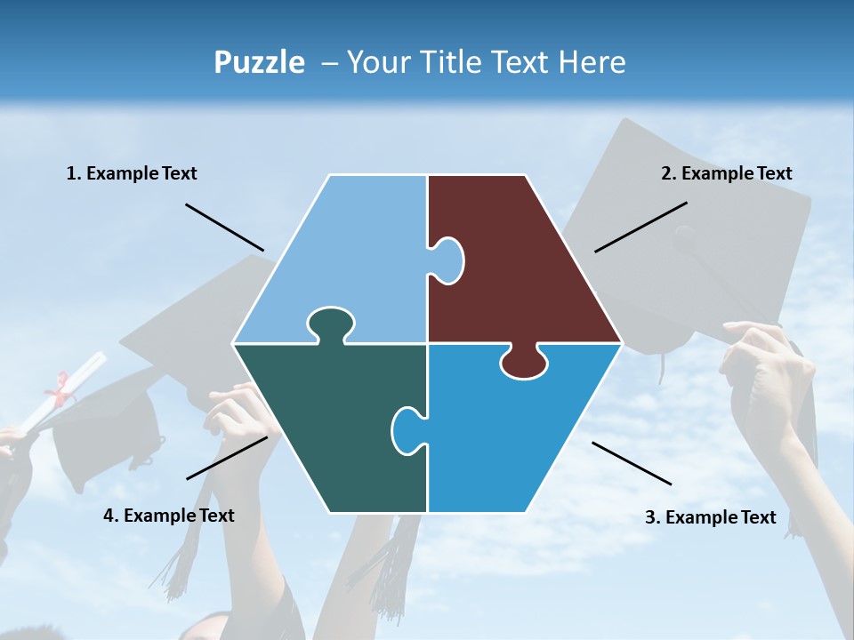 A Group Of People In Graduation Caps And Gowns PowerPoint Template