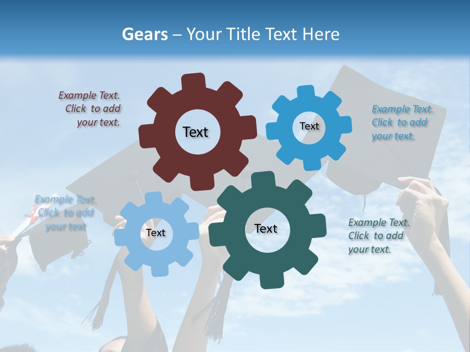 A Group Of People In Graduation Caps And Gowns PowerPoint Template