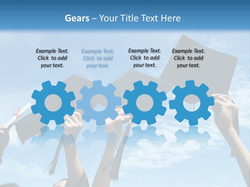 A Group Of People In Graduation Caps And Gowns PowerPoint Template