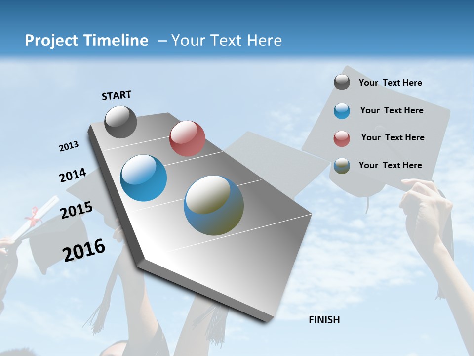 A Group Of People In Graduation Caps And Gowns PowerPoint Template