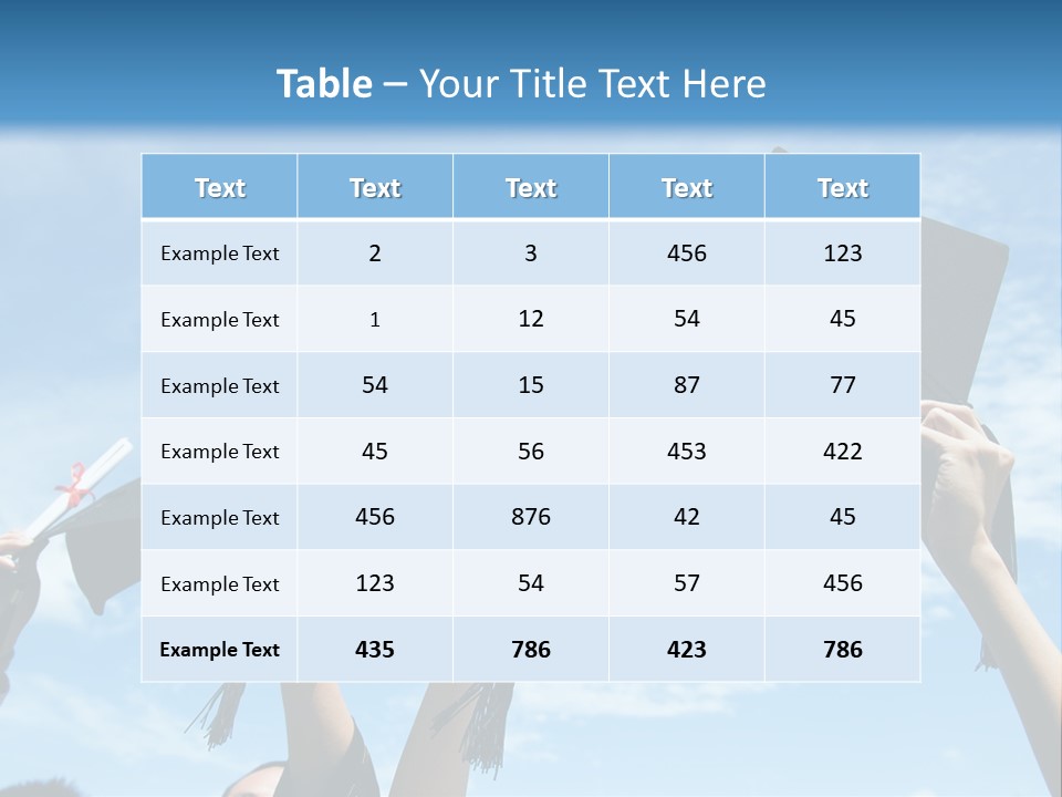 A Group Of People In Graduation Caps And Gowns PowerPoint Template