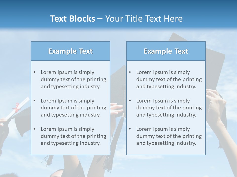 A Group Of People In Graduation Caps And Gowns PowerPoint Template