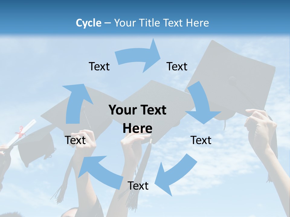 A Group Of People In Graduation Caps And Gowns PowerPoint Template